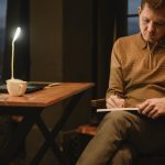 man writing