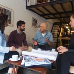 Interior designer presenting renovation project